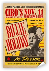 Vintage Billie Holiday at Ciro's Philadelphia Poster from www.retrophilly.com