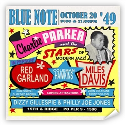 Vintage Charlie Parker at Philly Blue Note Poster from www.retrophilly.com
