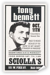 Vintage Tony Bennett at Sciolla's Poster from www.retrophilly.com