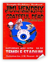 Jimi Hendrix & Grateful Dead at Temple Stadium Poster from www.retrophilly.com