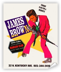 Vintage James Brown Club Harlem Atlantic City Poster from www.retrophilly.com