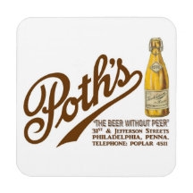 Vintage Poth's Beer Coaster Set from RetroPhilly.com