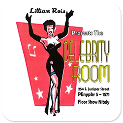 Vintage Lillian Reis Celebrity Room Coaster Set from RetroPhilly.com