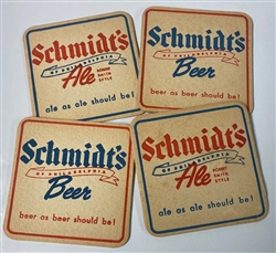 Vintage Schmidt's Beer Original Coaster 4-Pack from RetroPhilly.com
