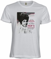 Vintage Aretha Franklin handbill promoting appearnce at Pep's Showbar t-shirt from www.RetroPhilly.com