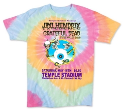 Vintage Jimi Hendrix & Grateful Dead at Temple Stadium Tee from www.RetroPhilly.com