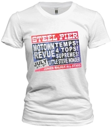Vintage Motown Revue at Steel Pier in Atlantic City t-shirt featuring Diana Ross and The Supremes, Temptations, Four Tops, Stevie Wonder and Junior Walker All-Stars from www.retrophilly.com