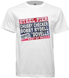 Vintage Steel Pier t-shirt featuring Chubby Checker, Bobby Rydell, The Dovells from www.retrophilly.com