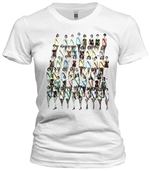 Vintage handcolored t-shirt compilation of Miss America contestants on the boardwalk in old Atlantic City from www.retrophilly.com