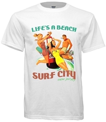 Vintage Life's a Beach at Surf City New Jersey Tee from www.retrophilly.com