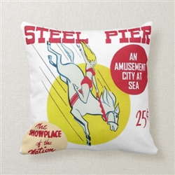 Vintage Steel Pier Atlantic City Throw Pillow from www.retrophilly.com