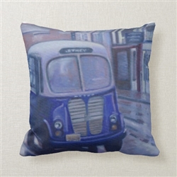 Vintage Atlantic City Rainy Day Jitney Throw Pillow from www.retrophilly.com