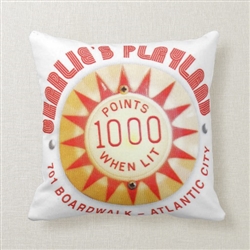 Vintage Atlantic City Charlie's Playland Throw Pillow from www.retrophilly.com