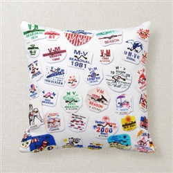 Vintage Ventnor-Margate Beach Tags Throw Pillow from www.retrophilly.com
