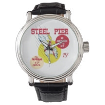 Vintage Steel Pier Men's Leather Strap Watch from www.retrophilly.com