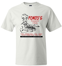 retro t-shirt design of West Philadelphia landmark Fonzo's Italian supper club from www.retrophilly.com