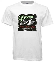 retro t-shirt design of legendary Philadelphia defunct Italian restaurant, The Raven from www.retrophilly.com