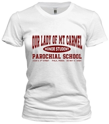 Our Lady of Mount Carmel Parochial Philadelphia Old School T-Shirt from www.retrophilly.com