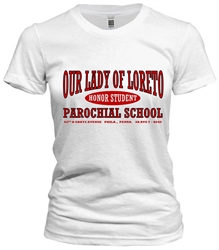 Our Lady of Loreto Parochial Philadelphia Old School T-Shirt from www.retrophilly.com