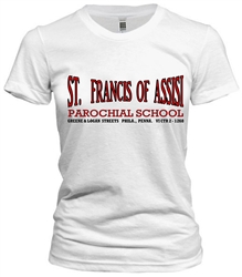 St Francis of Assisi Parochial Philadelphia old school t-shirt from www.retrophilly.com