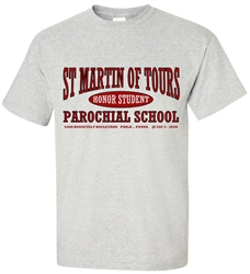 St Martin of Tours Parochial Philadelphia Old School T-Shirt from www.retrophilly.com