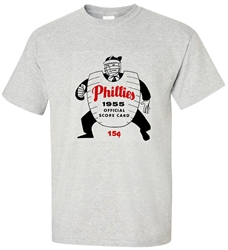 Vintage 1955 Phillies Scorecard T-Shirt from www.retrophilly.com