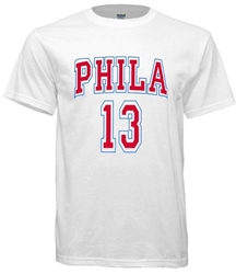 Vintage 1967 Philadelphia 76ers Wilt Chamberlain Jersey Tee from www.retrophilly.com