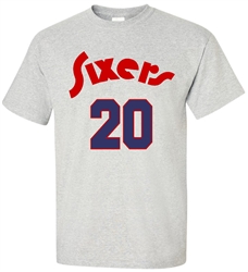 Vintage 1975-76 Sixers Doug Collins Tee from www.retrophilly.com