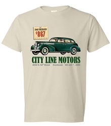Vintage 1940 City Line Motors Packard T-Shirt from www.RetroPhilly.com