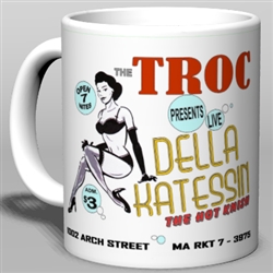Vintage Della Katessin Troc Burlesque Ceramic Mug from www.retrophilly.com