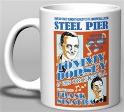 Vintage Sinatra-Dorsey Steel Pier Ceramic Mug from www.retrophilly.com