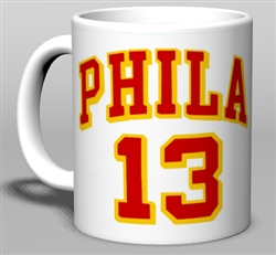 Vintage Philadelphia Warriors Wilt Ceramic Mug from www.retrophilly.com