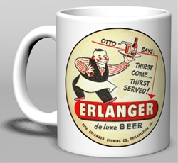 Vintage Erlanger Beer Ceramic Mug from www.retrophilly.com