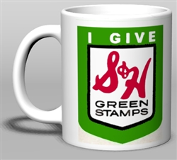 Vintage Green Stamps Ceramic Mug from www.retrophilly.com